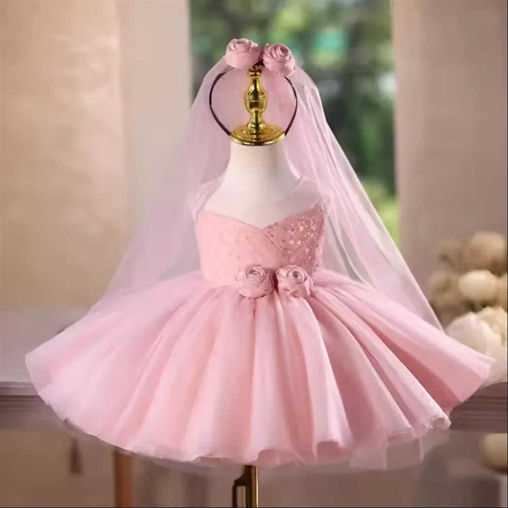 Elegant Sleeveless Flower Girl Wedding Dress Flowers Sequins Pleated Kids Birthday Party Dress Festival Prom Gown Customized
Elegant Sleeveless Flower Girl Wedding Dress Flowers Sequins Pleated Kids Birthday Party Dress Festival Prom Gown Customized