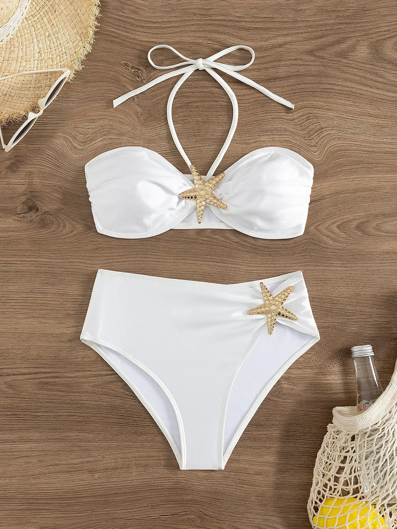 Sexy White Starfish Bikini Women Halter Pleate Push Up High Waist Swimsuit Beach Bathing Suit Holiday Two Piece Swimwear 2025
Sexy White Starfish Bikini Women Halter Pleate Push Up High Waist Swimsuit Beach Bathing Suit Holiday Two Piece Swimwear 2025