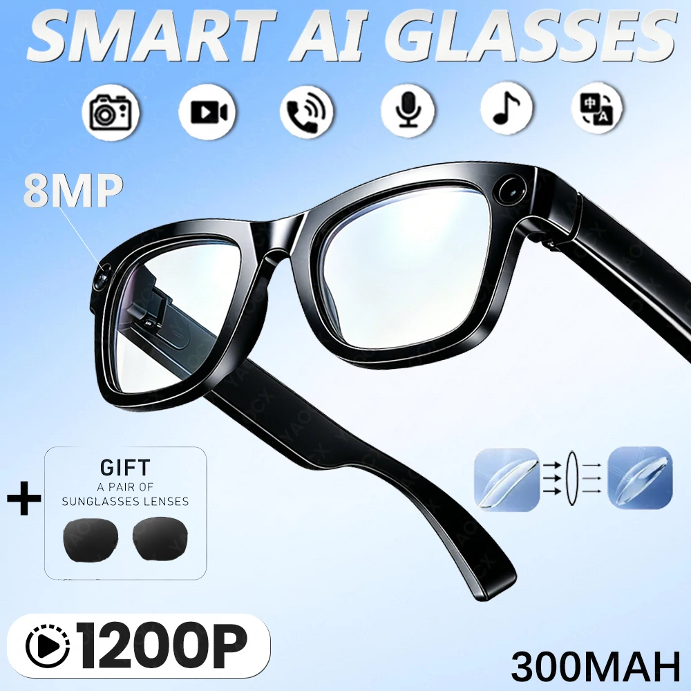 AI Smart 8MP Glasses HD 4K 300Mah BT Call 1080P Video Real-time Translation AI Voice Assistant Music Player Glasses 2026 New
AI Smart 8MP Glasses HD 4K 300Mah BT Call 1080P Video Real-time Translation AI Voice Assistant Music Player Glasses 2026 New