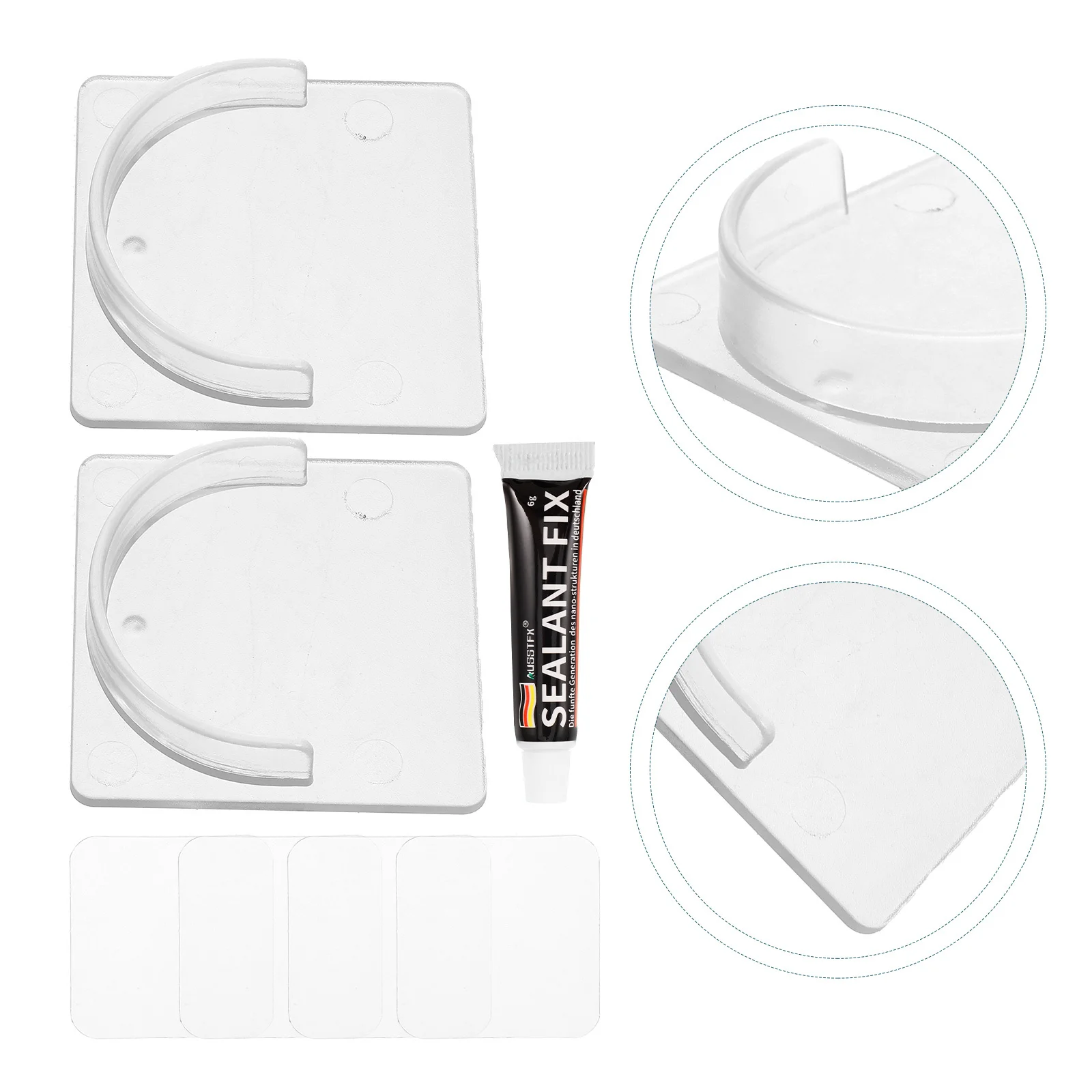 4Pcs Wall Mounted Shower Curtain Rod Holders No Drill Adhesive Retainer Elegant Bathroom Accessory Shower Rod Holders for Wall
4Pcs Wall Mounted Shower Curtain Rod Holders No Drill Adhesive Retainer Elegant Bathroom Accessory Shower Rod Holders for Wall