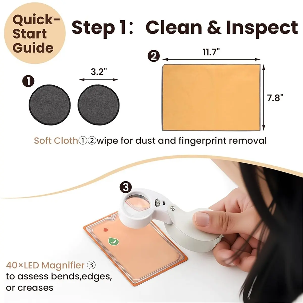 New Supplies Card Repair Kit, Card Flattening & Cleaning Kit - Includes Moisturizing Box/Thermal Pen/LED Magnifier/Bone Folder
New Supplies Card Repair Kit, Card Flattening & Cleaning Kit - Includes Moisturizing Box/Thermal Pen/LED Magnifier/Bone Folder