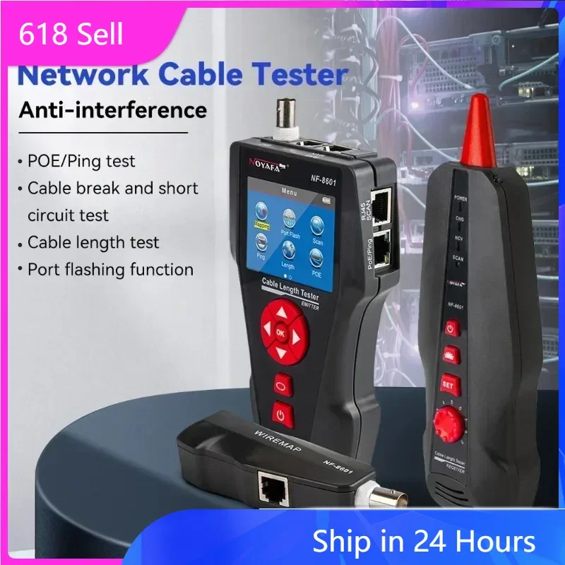 NEW HOT FANYUE NF-8601 New Design POE PING LCD Cable Length Test For RJ11 RJ45 BNC Network Cat 7 Cable Tester Wire Check
NEW HOT FANYUE NF-8601 New Design POE PING LCD Cable Length Test For RJ11 RJ45 BNC Network Cat 7 Cable Tester Wire Check