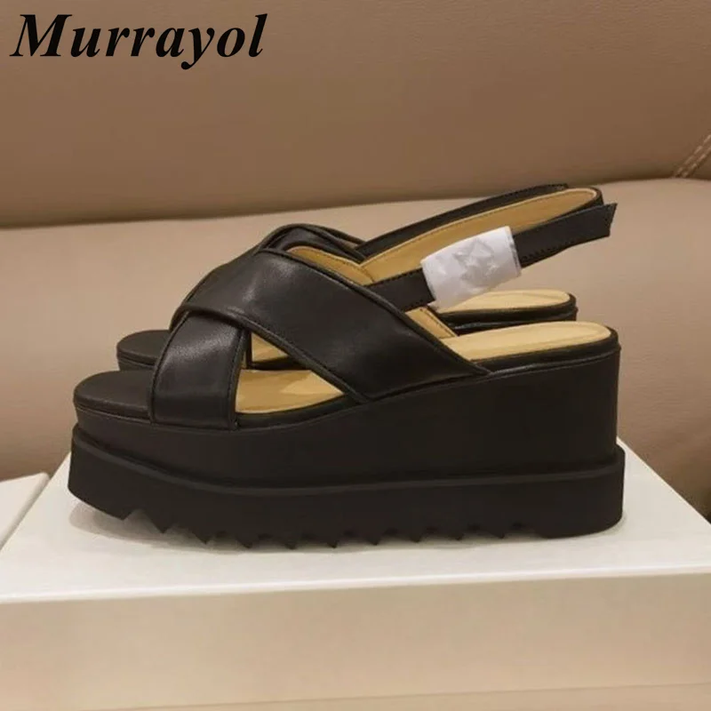 Platform Sandalias Wedges Heels Dress Shoes Women Real Leather Open Toe Cross Band Back Strap Sandals Spring Summer Party Shoes
Platform Sandalias Wedges Heels Dress Shoes Women Real Leather Open Toe Cross Band Back Strap Sandals Spring Summer Party Shoes