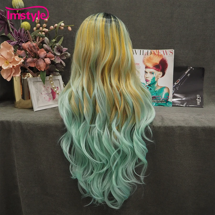 Imstyle Long Lace Wig Synthetic Lace Front Wig Ombre Orange Green Wigs For Women Heat Resistant Fiber Natural Wavy Cosplay Wig
Imstyle Long Lace Wig Synthetic Lace Front Wig Ombre Orange Green Wigs For Women Heat Resistant Fiber Natural Wavy Cosplay Wig
