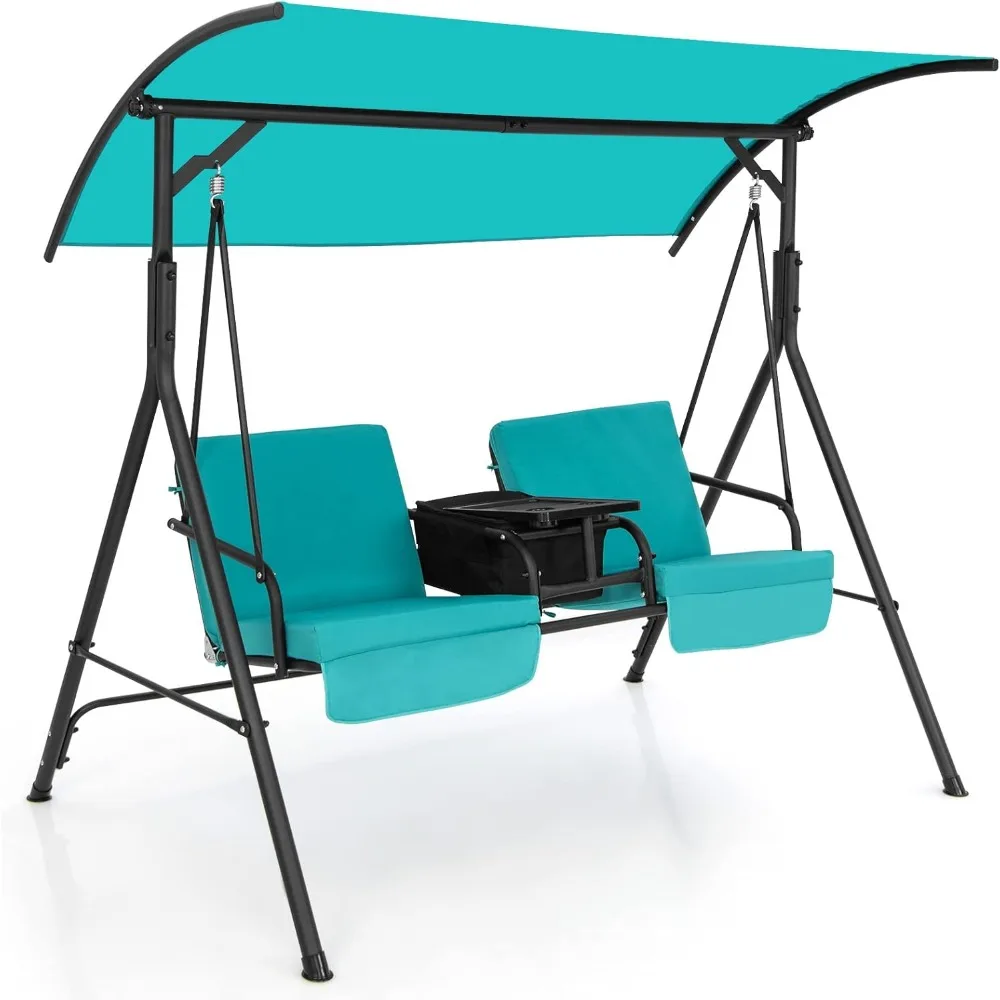 Happygrill 2 Person Porch Swing with Canopy, Outdoor Patio Swing with Center Tray & 6 Gal Cooler Bag, 2 Back Cushions & 2 Seat C
Happygrill 2 Person Porch Swing with Canopy, Outdoor Patio Swing with Center Tray & 6 Gal Cooler Bag, 2 Back Cushions & 2 Seat C