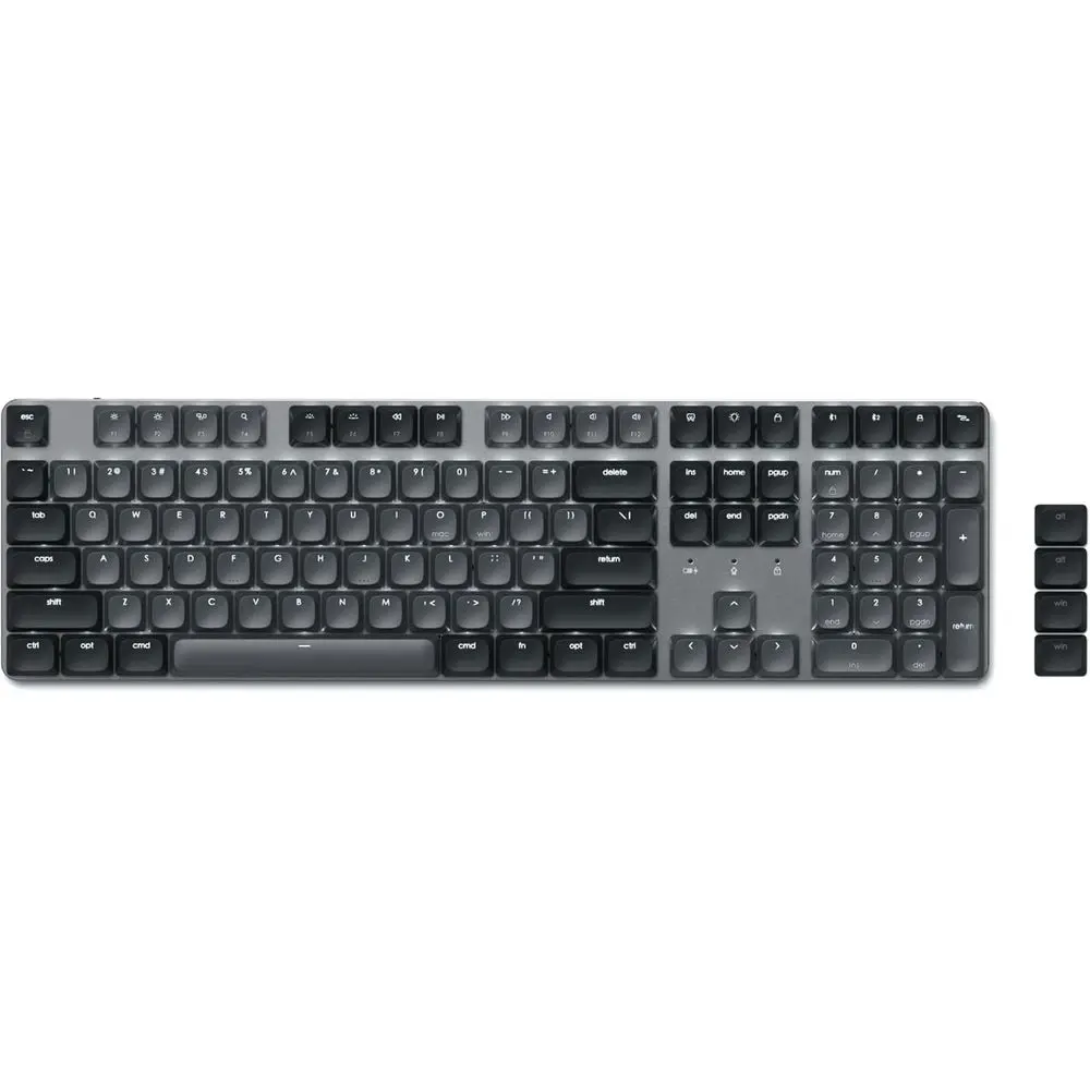 Full-Size 108-Key Mechanical Keyboard with White LED Backlit, Wired and Bluetooth Connectivity, Gray/Gray
Full-Size 108-Key Mechanical Keyboard with White LED Backlit, Wired and Bluetooth Connectivity, Gray/Gray
