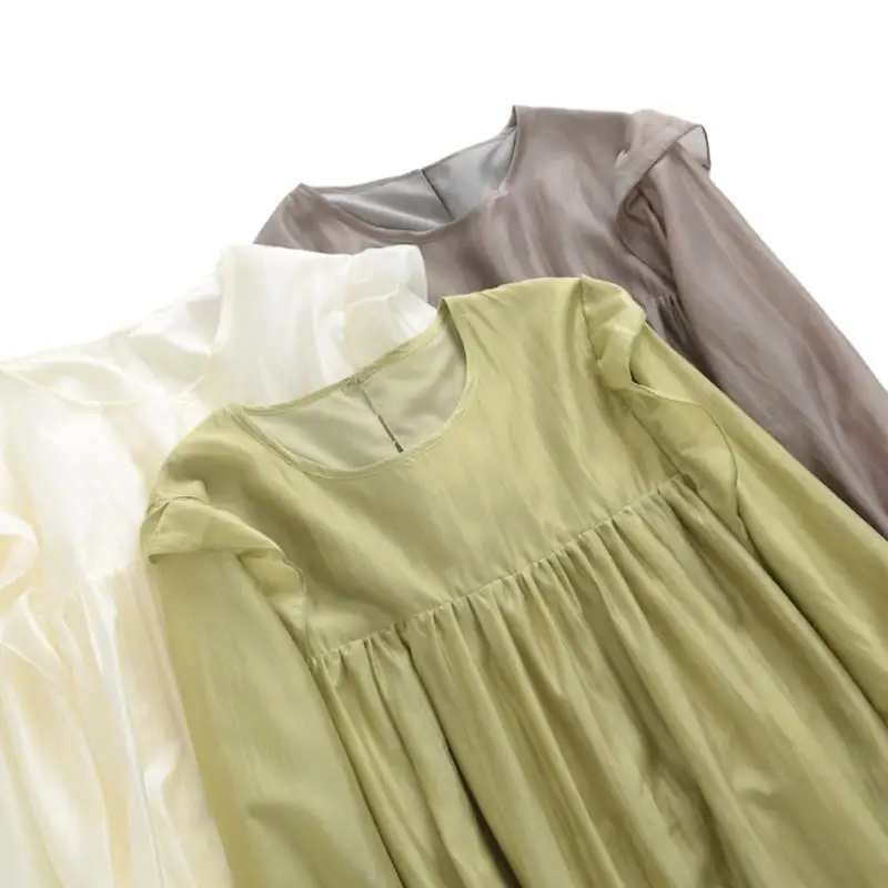 2024 New Summer Women Casual Vintage Elegant Thin Breathable Light Shirt Rayon Round Neck Ruffle Sleeve Doll Long Sleeved Top
2024 New Summer Women Casual Vintage Elegant Thin Breathable Light Shirt Rayon Round Neck Ruffle Sleeve Doll Long Sleeved Top
