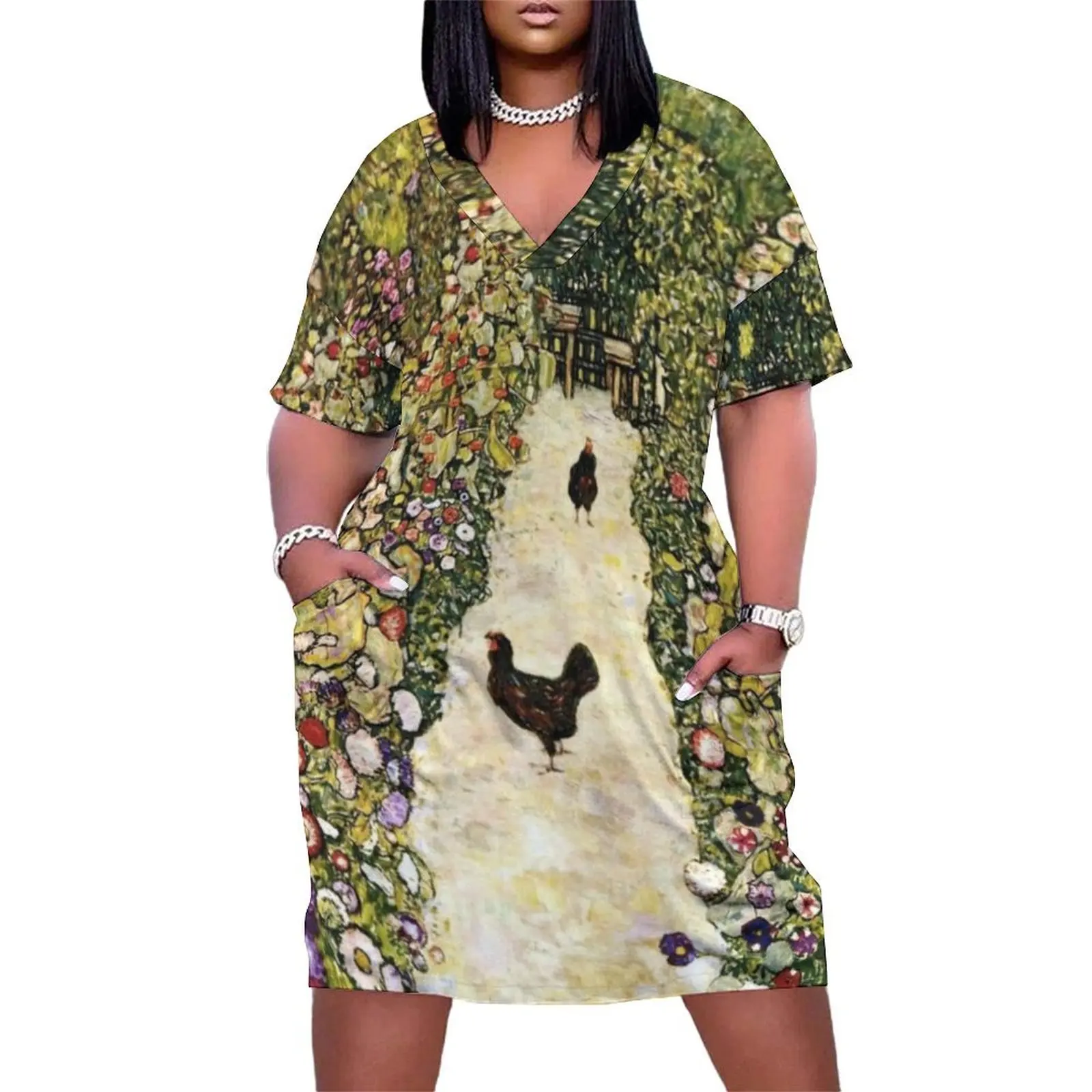 Gustav Klimt Garden Path with Hens Loose Pocket Dress Long dress woman summer clothes for women
Gustav Klimt Garden Path with Hens Loose Pocket Dress Long dress woman summer clothes for women