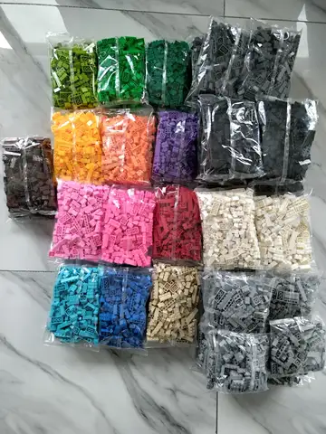 Bulk Building Blocks Large bricks 17 Single colour 260g Free assembly Compatible  LEGO Children's educational creative toys DIY