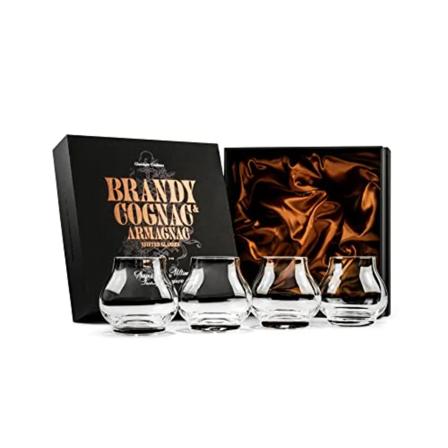 Small 8 oz Brandy Cognac and Armagnac Tasting Glasses Set of 4 Professional Balloon Shaped Snifters for Nosing and Sipping Neat
Small 8 oz Brandy Cognac and Armagnac Tasting Glasses Set of 4 Professional Balloon Shaped Snifters for Nosing and Sipping Neat