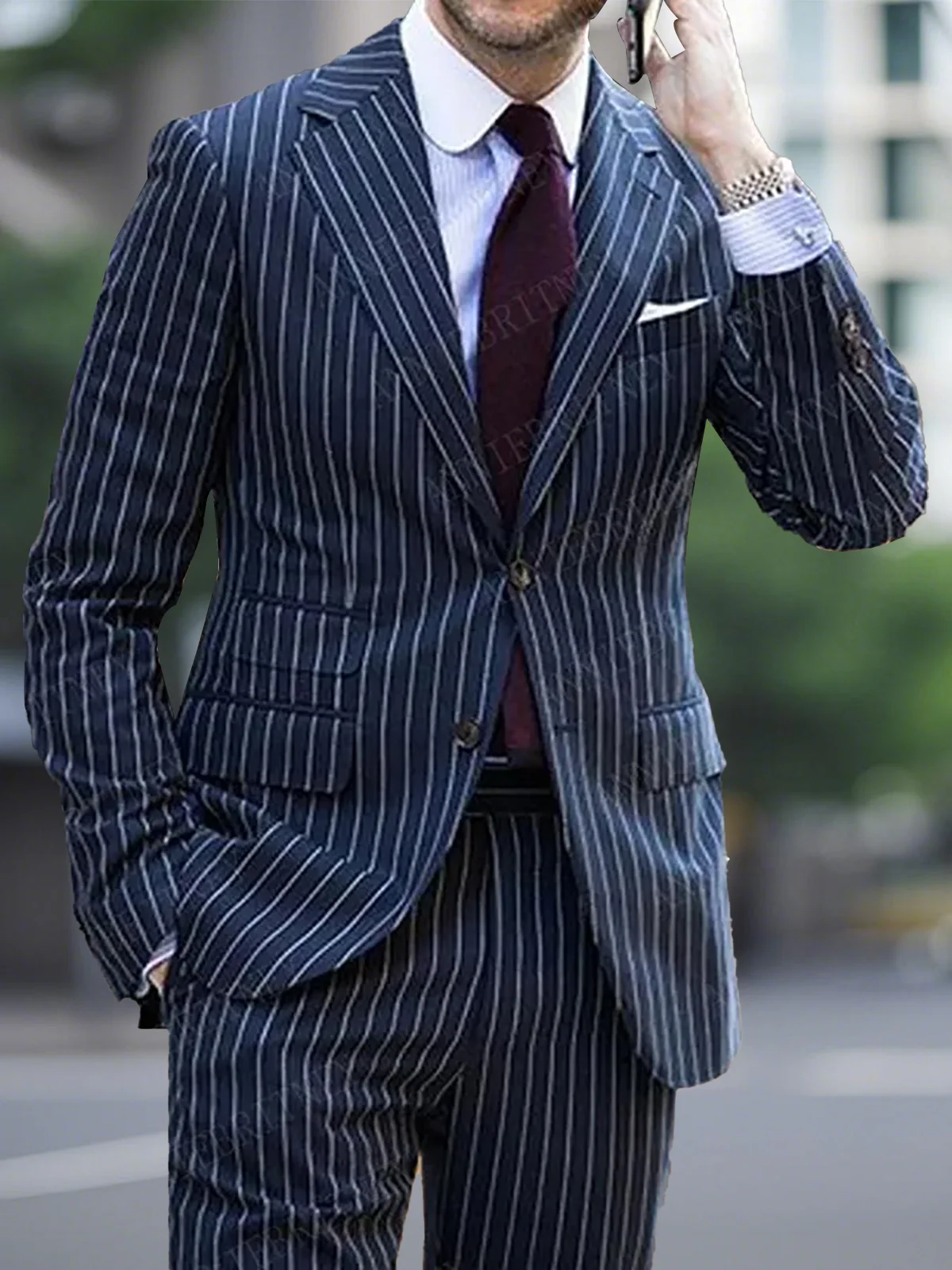 Spring High Street Stripe Suits for Men ANNIEBRITNEY Fashion Slim Fit Wedding Suit Traje De Hombre Elegante Custom Mens Suits
Spring High Street Stripe Suits for Men ANNIEBRITNEY Fashion Slim Fit Wedding Suit Traje De Hombre Elegante Custom Mens Suits
