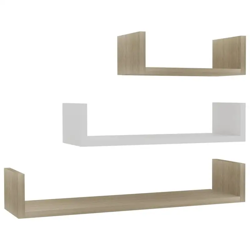 Wall Display Shelf 3 pcs White and Sonoma Oak Engineered Wood
Wall Display Shelf 3 pcs White and Sonoma Oak Engineered Wood
