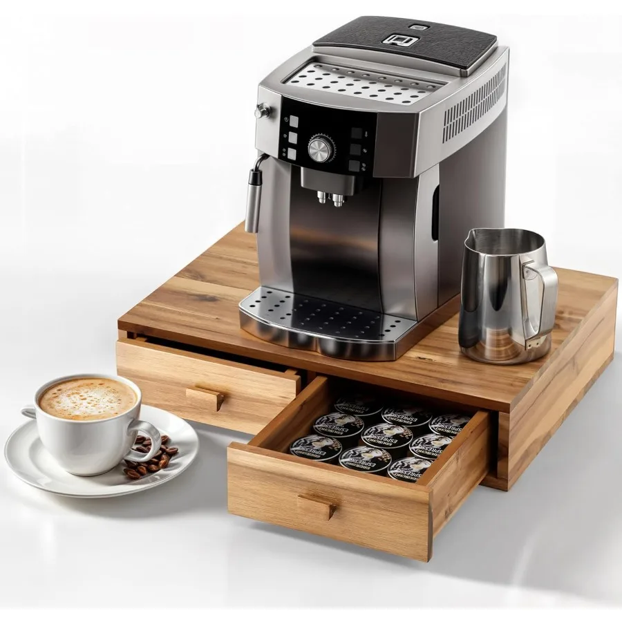 Acacia Wood Coffee Pod Storage Box with Two Drawers for KCup Organization and Tea Storage Compact Drawer Organizer Under Coffee
Acacia Wood Coffee Pod Storage Box with Two Drawers for KCup Organization and Tea Storage Compact Drawer Organizer Under Coffee