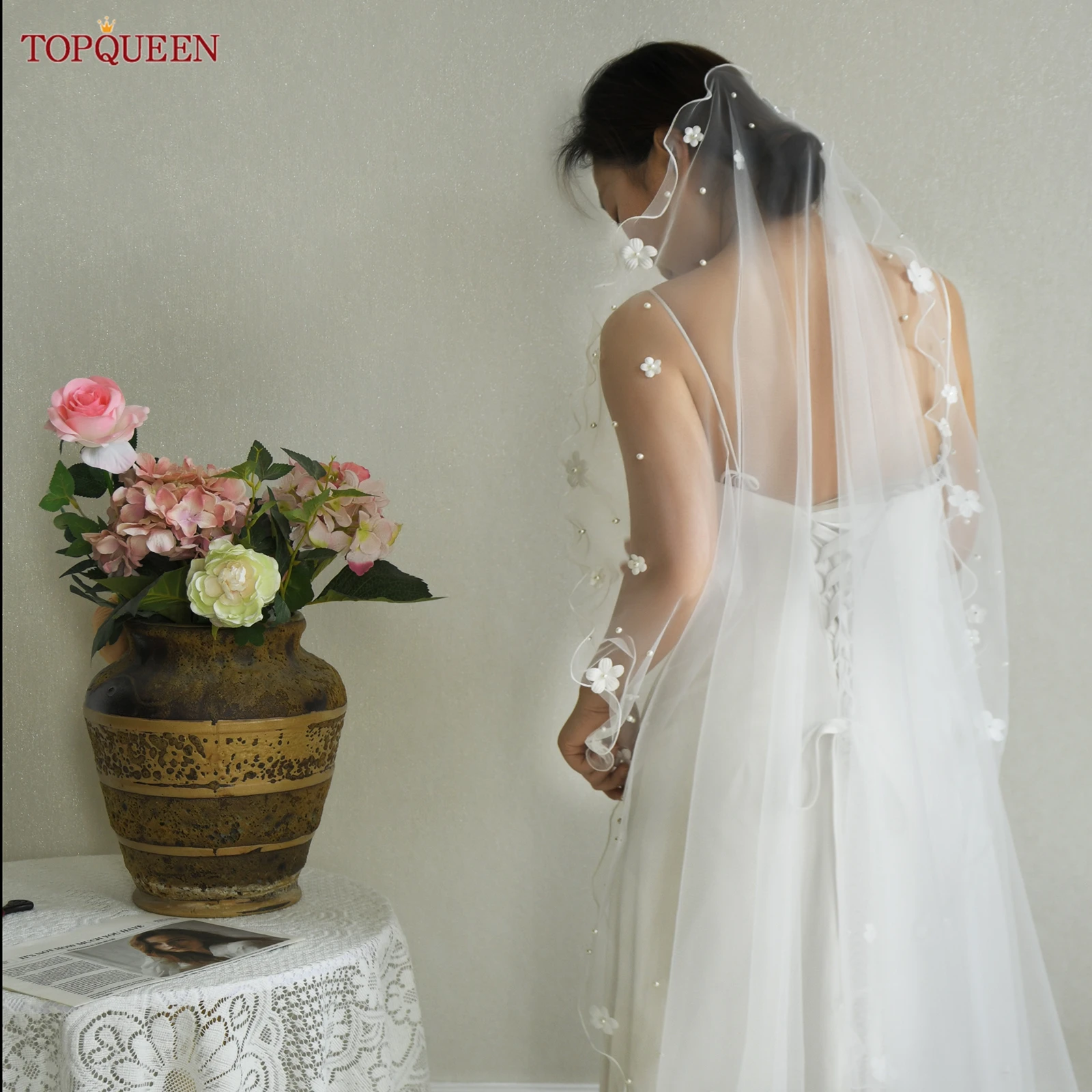 Свадебная фата TOPQUEEN Pearl 3D Flower, элегантная фата для вальса, цвет румянец, с возможностью индивидуального заказа V217a
Свадебная фата TOPQUEEN Pearl 3D Flower, элегантная фата для вальса, цвет румянец, с возможностью индивидуального заказа V217a