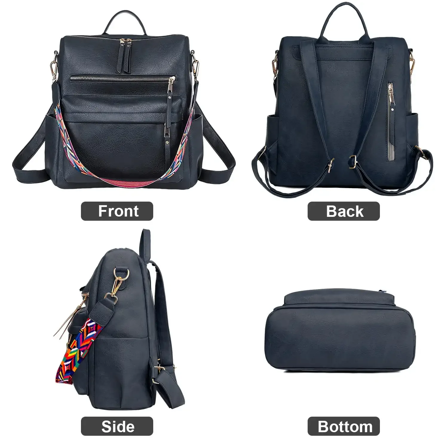 Shoulder Bag Leather Women Backpack School Bag and Women's Fashion Backpack Purses Multipurpose Design Handbags
Shoulder Bag Leather Women Backpack School Bag and Women's Fashion Backpack Purses Multipurpose Design Handbags