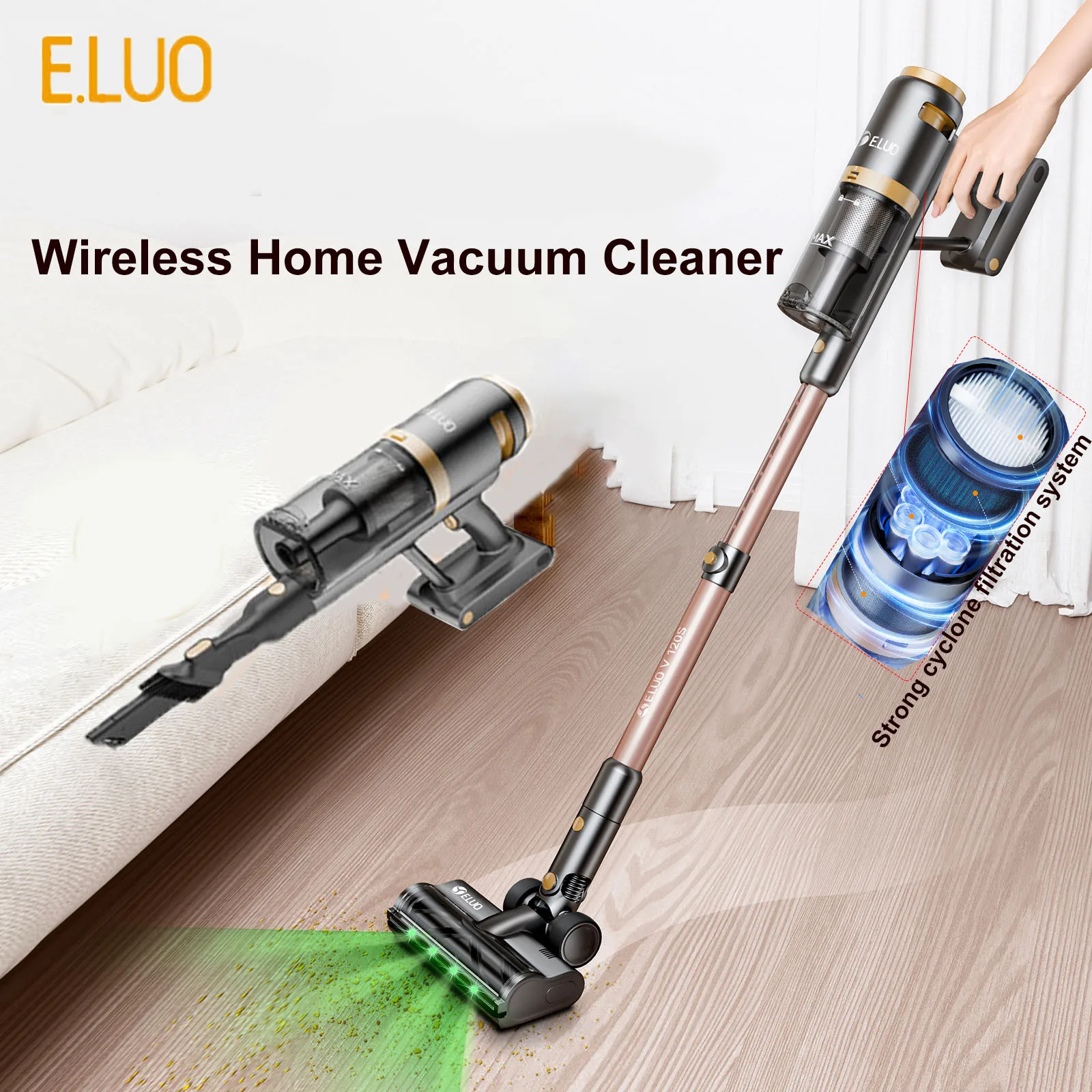 E.LUO Wireless home vacuum cleaner Car cordless dry Stick vacuum cleaner dust remover Handheld Portable Cleaning Machine
E.LUO Wireless home vacuum cleaner Car cordless dry Stick vacuum cleaner dust remover Handheld Portable Cleaning Machine