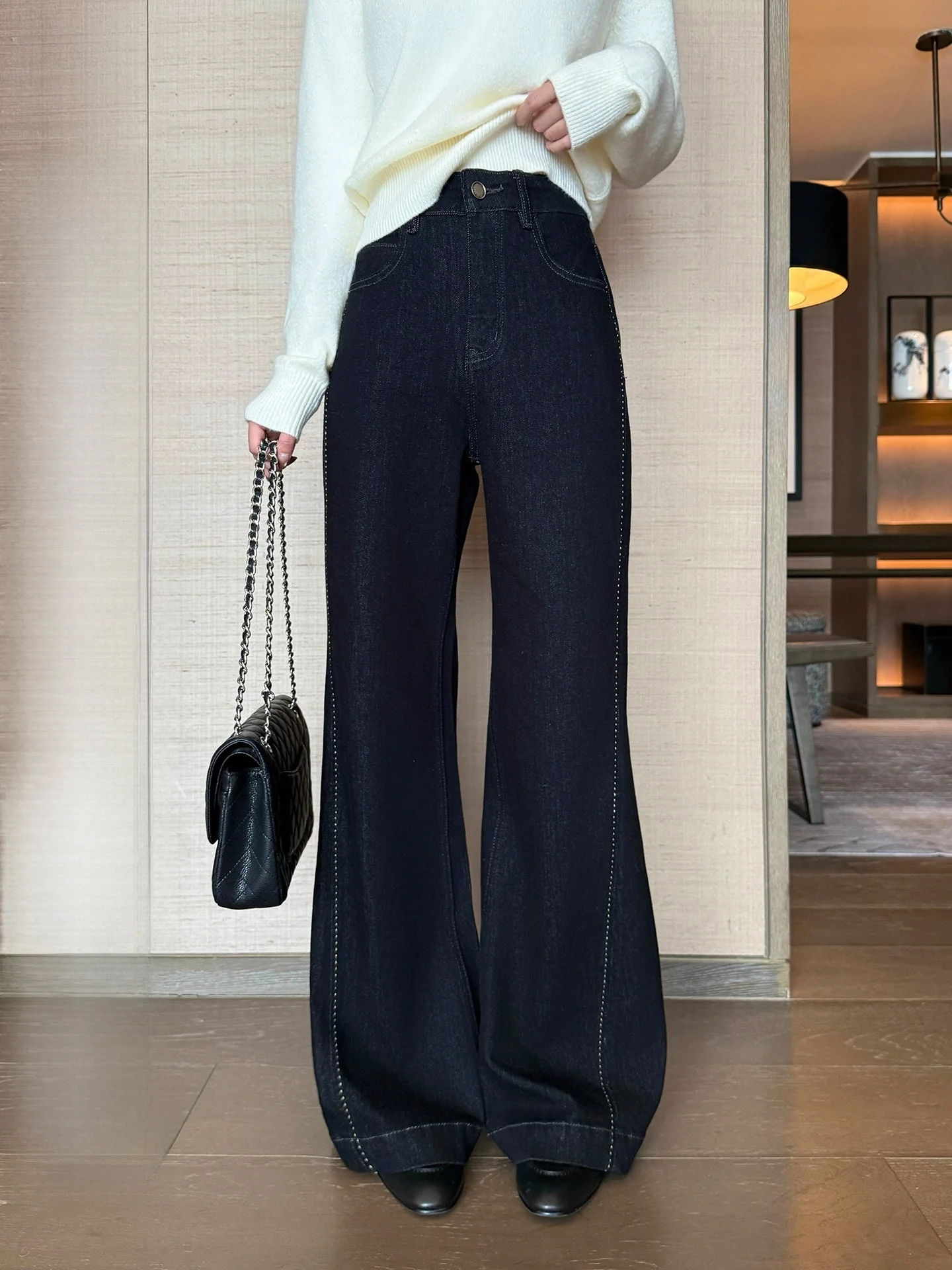 Джинсы BULENG с широкими штанинами для похудения, женские, свободного кроя, с высокой талией, из денима, эластичные в четырех направлениях, повседневные, осенние, модные
Джинсы BULENG с широкими штанинами для похудения, женские, свободного кроя, с высокой талией, из денима, эластичные в четырех направлениях, повседневные, осенние, модные