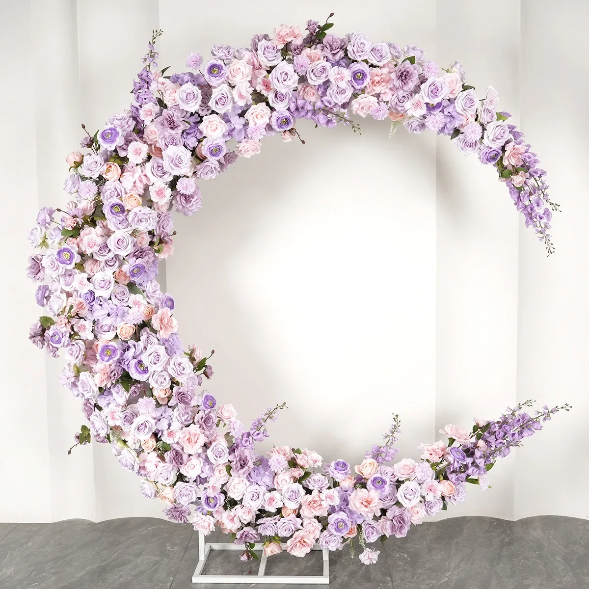 New purple artificial flower moon-shaped arch table flower arrangement wedding birthday party decoration background flower
New purple artificial flower moon-shaped arch table flower arrangement wedding birthday party decoration background flower