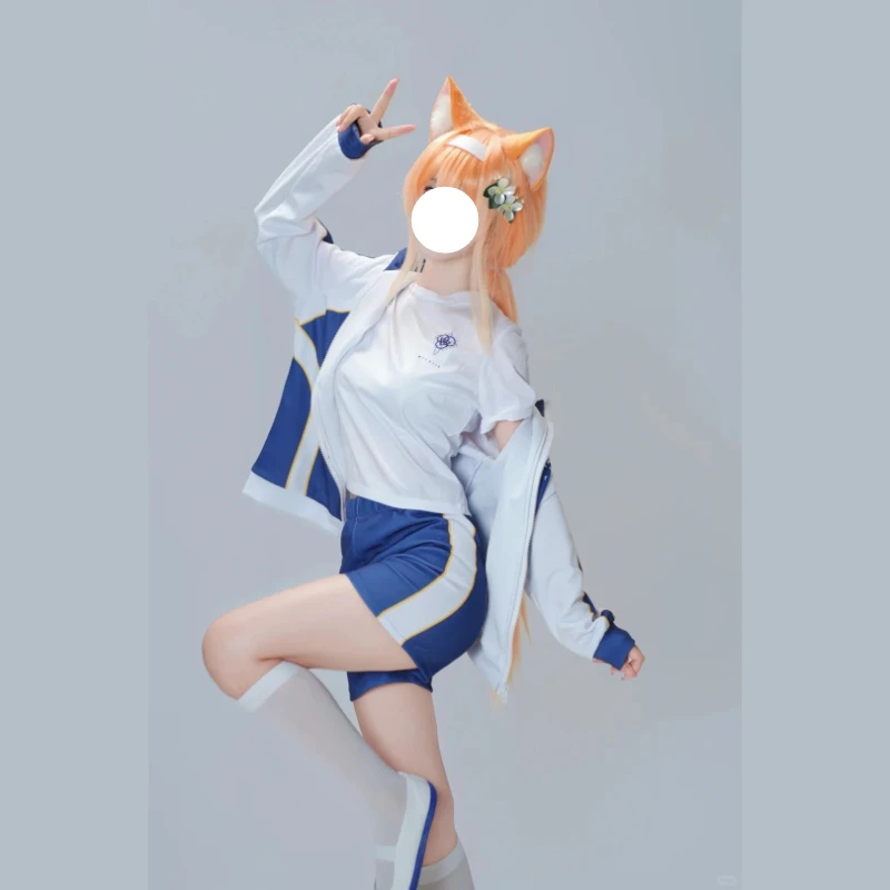 Game Blue Archive Iochi Mari Sports Uniform Outfit Cosplay Costume White Navy Color Block Zip Jacket & Shorts Three Piece Set
Game Blue Archive Iochi Mari Sports Uniform Outfit Cosplay Costume White Navy Color Block Zip Jacket & Shorts Three Piece Set