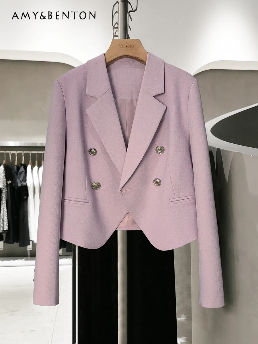 Office Lady Casual Cross Collar Suit Jackets for Women Early Spring New High-Grade Purple Woolen All-Match Loose Fashion Jackets
Office Lady Casual Cross Collar Suit Jackets for Women Early Spring New High-Grade Purple Woolen All-Match Loose Fashion Jackets