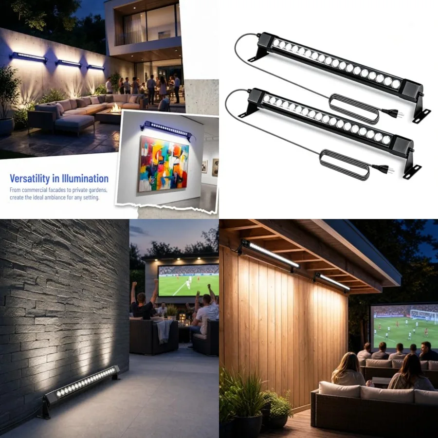 36W LED Wall Washer Light, 2Feet 4000K Neutral White Outdoor Wall Washer Light Bar, 120V IP67 Waterproof LED Light Bar for Outd
36W LED Wall Washer Light, 2Feet 4000K Neutral White Outdoor Wall Washer Light Bar, 120V IP67 Waterproof LED Light Bar for Outd