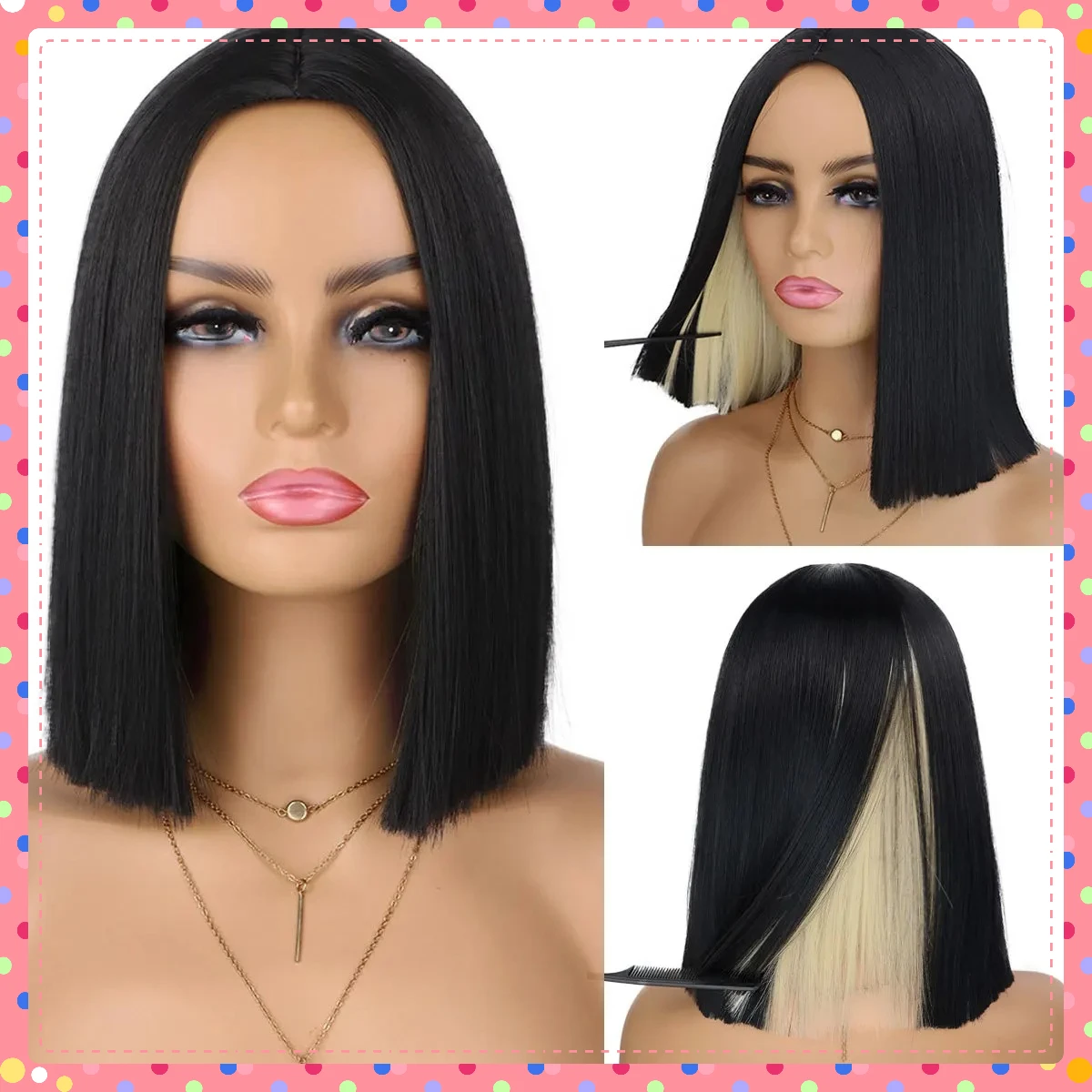 Synthetic Short Bob Wig with Bangs Colorful Black Yellow Cosplay Costume Party Heat Resistant Fiber Full Head Bobo Haircut Daily
Synthetic Short Bob Wig with Bangs Colorful Black Yellow Cosplay Costume Party Heat Resistant Fiber Full Head Bobo Haircut Daily