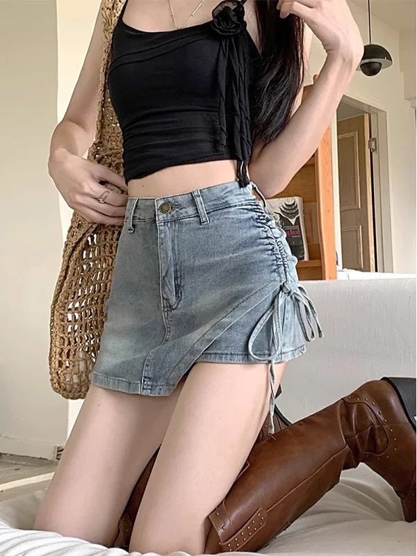 Retro American Spicy Girl Denim Skirt Women's Summer Faion Tie Uneven Anti-Light A-Line ort Skirt Casual High Waist ...
Retro American Spicy Girl Denim Skirt Women's Summer Faion Tie Uneven Anti-Light A-Line ort Skirt Casual High Waist ...