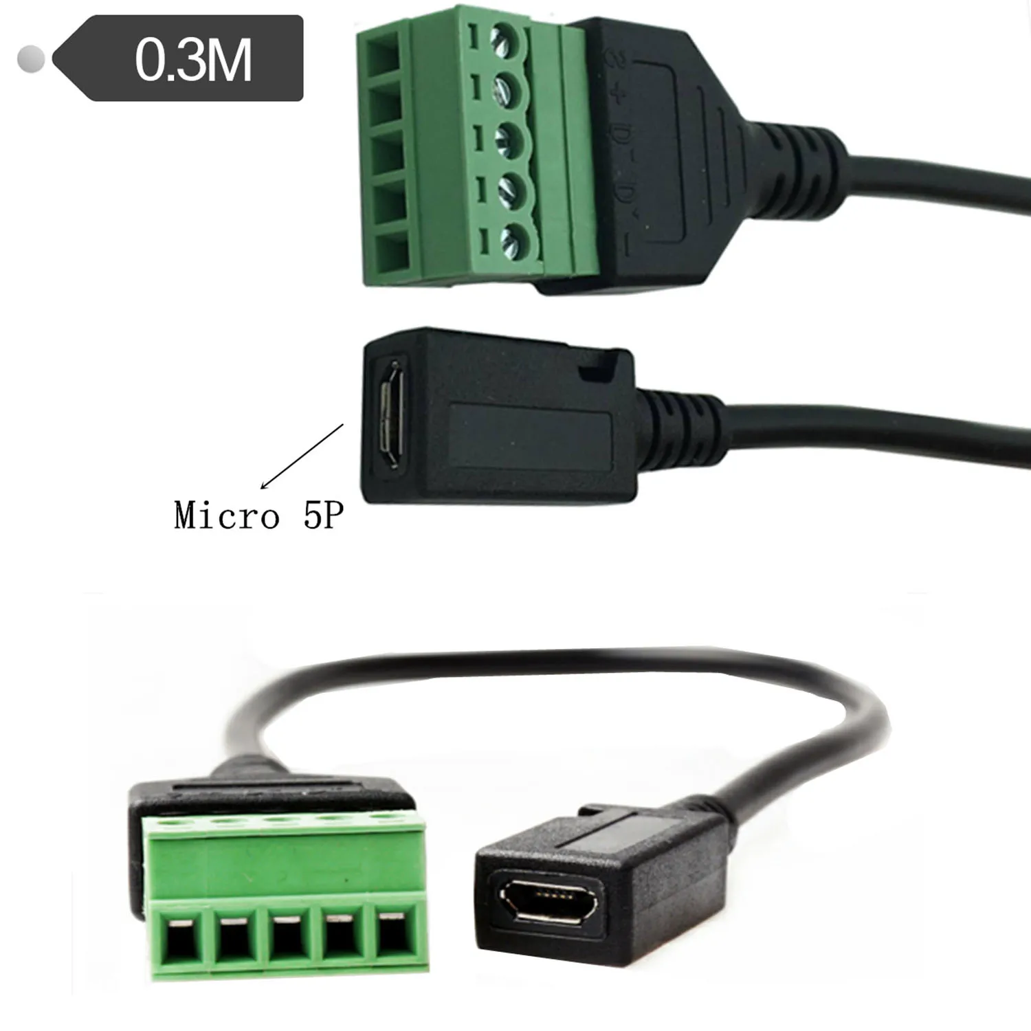 1pc Micro USB 5 Pin 2.0 Female to 5 Pin Screw Connector with Shield Solderless Shield Terminal Block Plug Adapter Cable
1pc Micro USB 5 Pin 2.0 Female to 5 Pin Screw Connector with Shield Solderless Shield Terminal Block Plug Adapter Cable