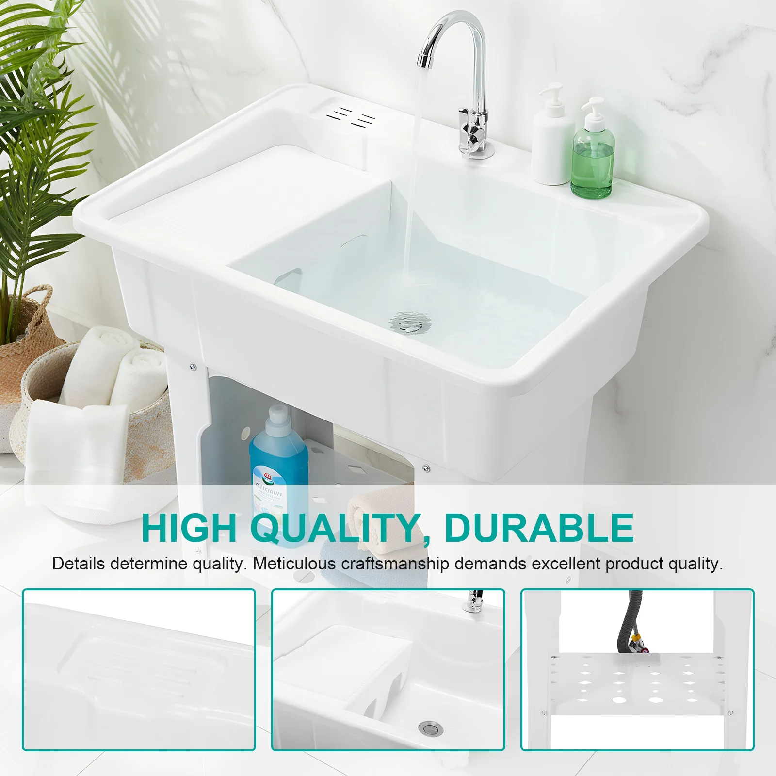 Household Laundry Table W/ Washboard & Faucet Laundry Table Wash Basin Multi-Purpose for Room Basement Garage
Household Laundry Table W/ Washboard & Faucet Laundry Table Wash Basin Multi-Purpose for Room Basement Garage