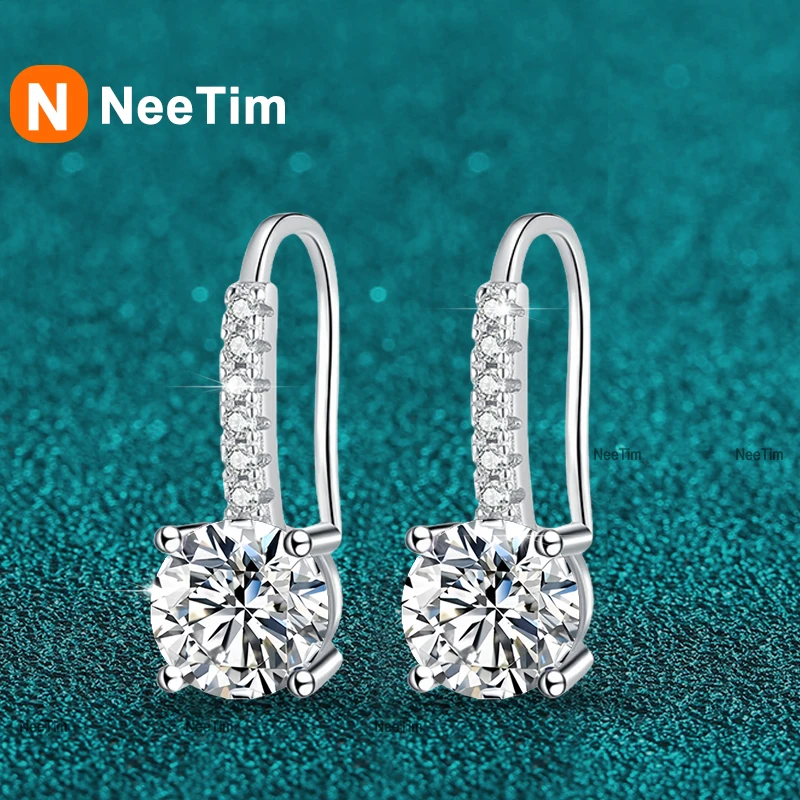 NeeTim 1ct Moissanite Drop Earrings 925 Sterling Silver Trendy Luxury Designer Wedding Earing for Women With Certificate Jewelry
NeeTim 1ct Moissanite Drop Earrings 925 Sterling Silver Trendy Luxury Designer Wedding Earing for Women With Certificate Jewelry