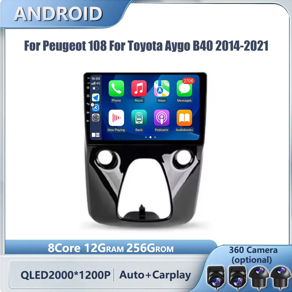 Android Auto стерео мультимедийный автомобильный радиоприемник Carplay для Peugeot 108 для Toyota Aygo B40 2014-2021 GPS-навигатор 4G Wi-Fi BT
Android Auto стерео мультимедийный автомобильный радиоприемник Carplay для Peugeot 108 для Toyota Aygo B40 2014-2021 GPS-навигатор 4G Wi-Fi BT