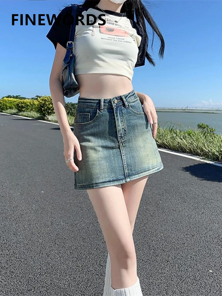 FINEWORDS Korean Casual High Waist Skirt Women Vintage Washed Blue Stretch Denim Skirt Streetwear Harajuku Sexy Bodycon Skirt
FINEWORDS Korean Casual High Waist Skirt Women Vintage Washed Blue Stretch Denim Skirt Streetwear Harajuku Sexy Bodycon Skirt