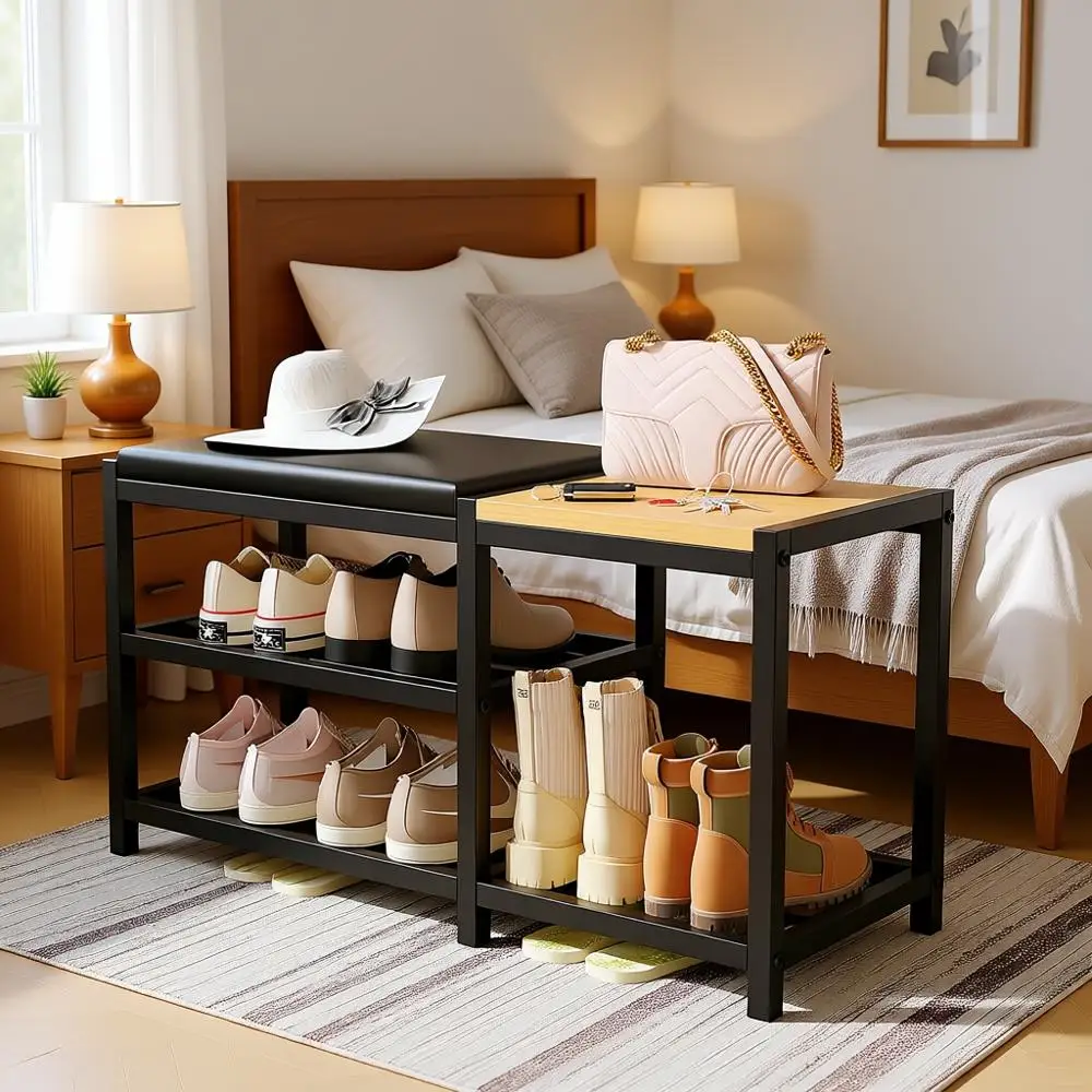 3-Tier Shoe Storage Bench: Durable 12x30.7x17.3 Inches Organizer with Cushioned Seat for Entryway, Bedroom, Living Room
3-Tier Shoe Storage Bench: Durable 12x30.7x17.3 Inches Organizer with Cushioned Seat for Entryway, Bedroom, Living Room