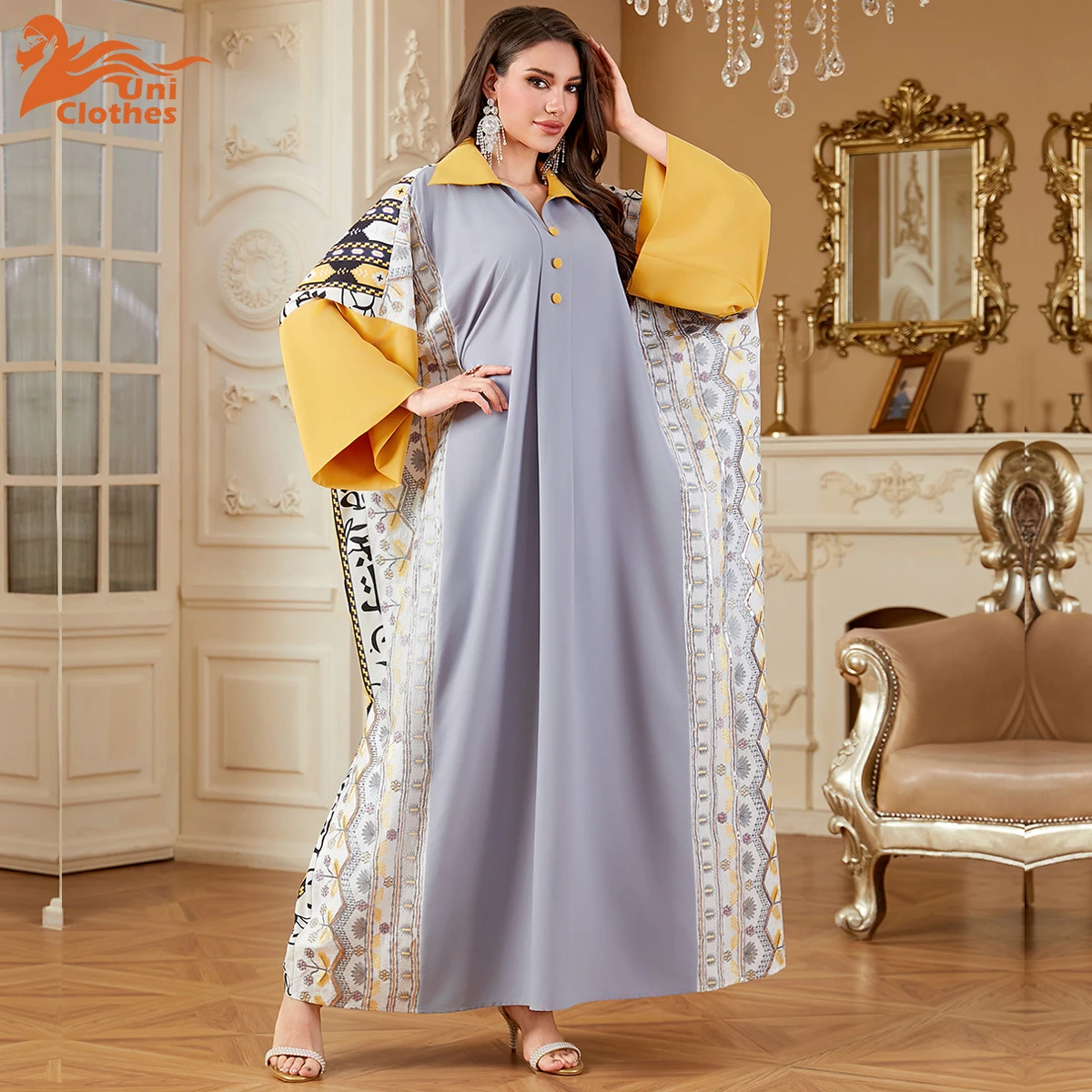 Мусульманская одежда UNI, Ближневосточный арабский халат в Дубае, модное платье-кафтан с рукавами «летучая мышь», Турция, исламская одежда, женская Абая
Мусульманская одежда UNI, Ближневосточный арабский халат в Дубае, модное платье-кафтан с рукавами «летучая мышь», Турция, исламская одежда, женская Абая