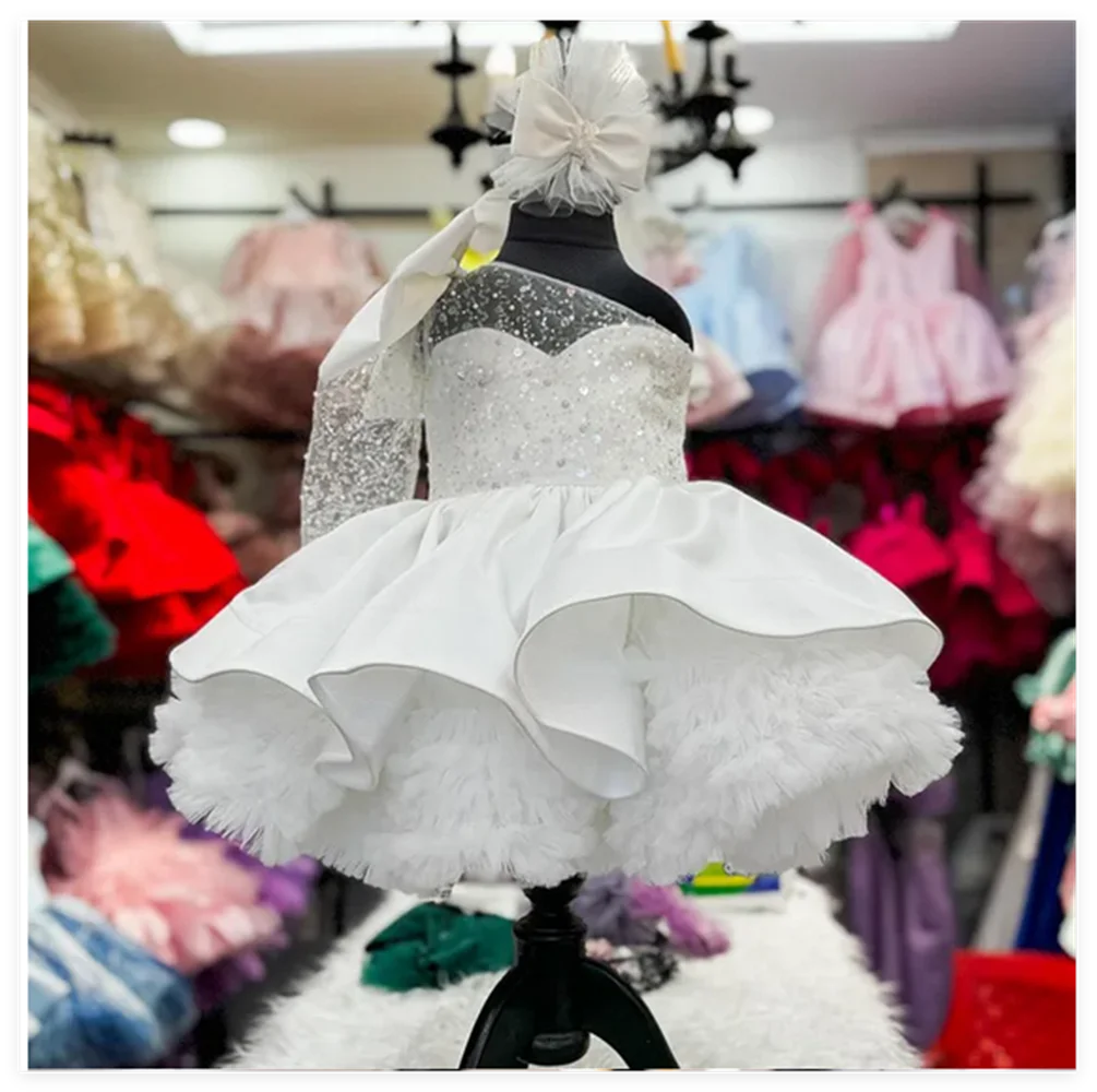 Luxury Child Girl Wedding Dress Bow Blue Party Dresses Sequined Tiered Tulle Sleeves Puffy Flower Girl Dresses For Weddings
Luxury Child Girl Wedding Dress Bow Blue Party Dresses Sequined Tiered Tulle Sleeves Puffy Flower Girl Dresses For Weddings