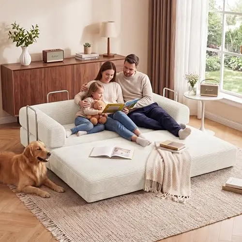 Convertible Sofa Bed,Folding Floor Futon Couch Sleeper with Fixed Frame, Corduroy Boneless Couches with Removable
Convertible Sofa Bed,Folding Floor Futon Couch Sleeper with Fixed Frame, Corduroy Boneless Couches with Removable