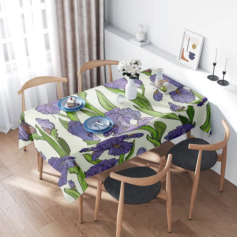 Modern Floral Tablecloth Purple Green Printed Polyester Dinner Cover for Kitchen Decoration Rectangular Shape, Available in Vari
Modern Floral Tablecloth Purple Green Printed Polyester Dinner Cover for Kitchen Decoration Rectangular Shape, Available in Vari