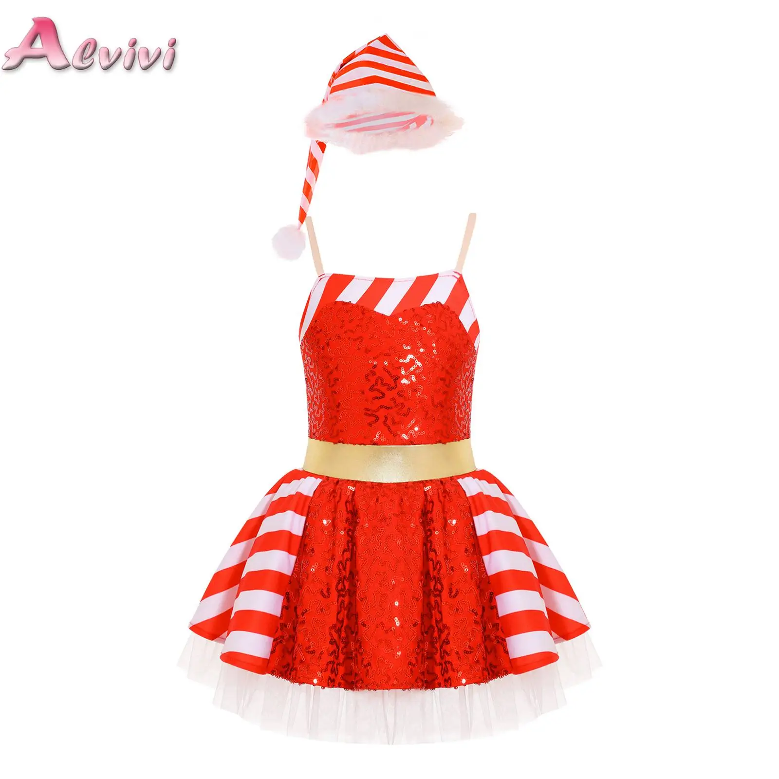 Kids Girls Christmas Dress Candy Cane Cosplay Costume Sequins Ballet Dance Leotard Tutu Xmas Clothes Cami Tutu Dress with Hat
Kids Girls Christmas Dress Candy Cane Cosplay Costume Sequins Ballet Dance Leotard Tutu Xmas Clothes Cami Tutu Dress with Hat