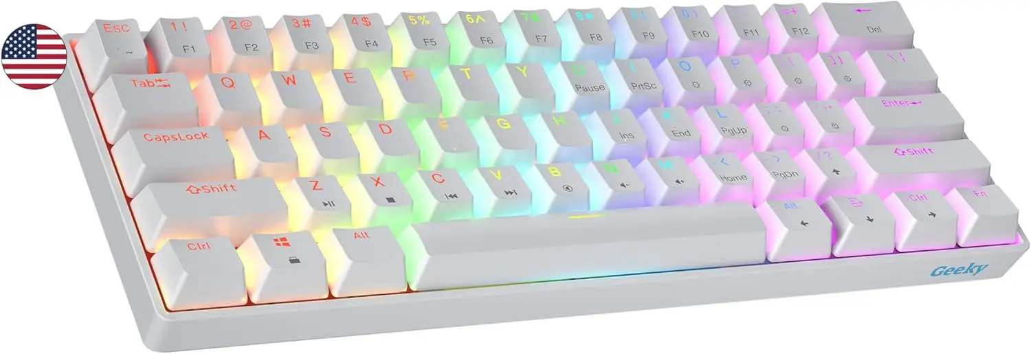 GK61 SE 60% механическая игровая клавиатура, 61-клавишная RGB-подсветка, макет ANSI US, коричневый переключатель, белый
GK61 SE 60% механическая игровая клавиатура, 61-клавишная RGB-подсветка, макет ANSI US, коричневый переключатель, белый