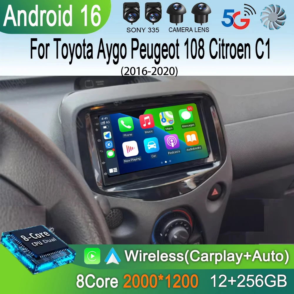 Android 16 Car Radio For Toyota Aygo Peugeot 108 Citroen C1 2016 2017 2018 - 2020 Carplay Auto Multimedia Player GPS Navigation
Android 16 Car Radio For Toyota Aygo Peugeot 108 Citroen C1 2016 2017 2018 - 2020 Carplay Auto Multimedia Player GPS Navigation