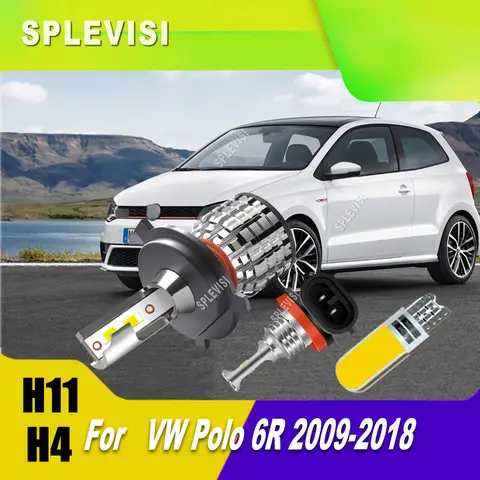 LED 6000K Hi/Low Beam Headlight Kit Fog Bulbs H4 472 711 For For VW Polo 6R 2009 2010 2011 2012 2013 2014 2015 2016 2017 2018