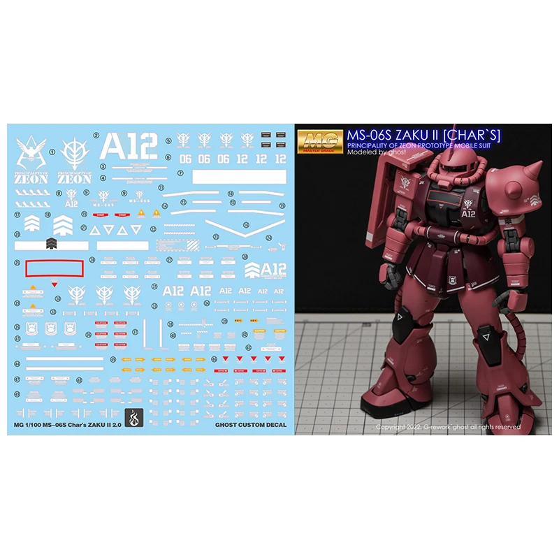YAN Fluorescent Water Slide Decals For MG 1/100 MS-06S Char's ZAKU II 2.0 Model DIY Upgrade Accessories
YAN Fluorescent Water Slide Decals For MG 1/100 MS-06S Char's ZAKU II 2.0 Model DIY Upgrade Accessories