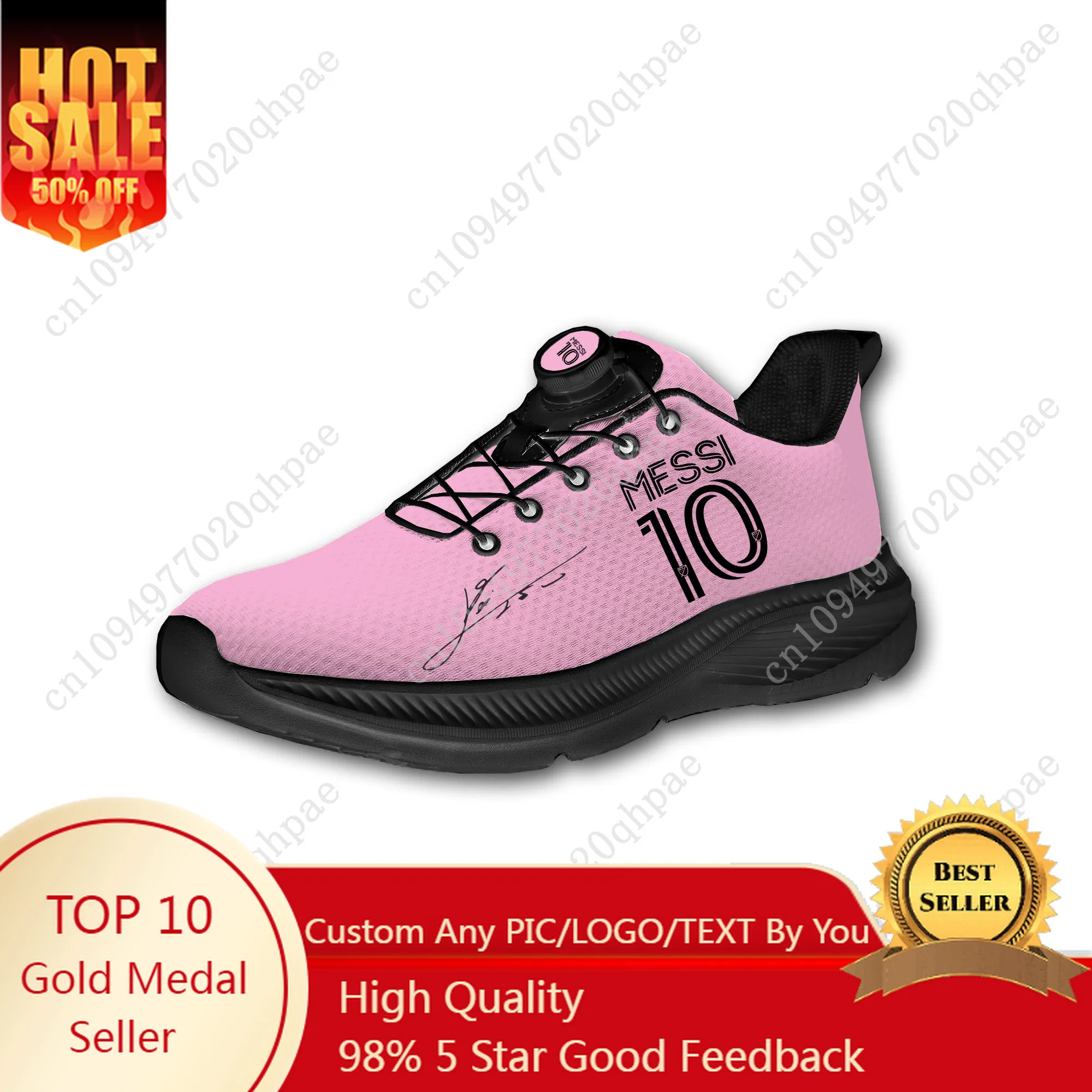 Argentina Running Shoes Miami Messi 10 Man Woman Rotating Button Without Laces Sneakers Outdoor Sports Breathable Custom Shoe
Argentina Running Shoes Miami Messi 10 Man Woman Rotating Button Without Laces Sneakers Outdoor Sports Breathable Custom Shoe