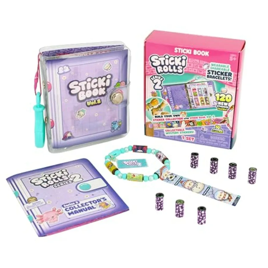 STICKI Rolls Sticki Book - The Original Wearable Shareable Toy Sticker Bracelet + Collection Book Includes 120 Mini Stickers Ov
STICKI Rolls Sticki Book - The Original Wearable Shareable Toy Sticker Bracelet + Collection Book Includes 120 Mini Stickers Ov