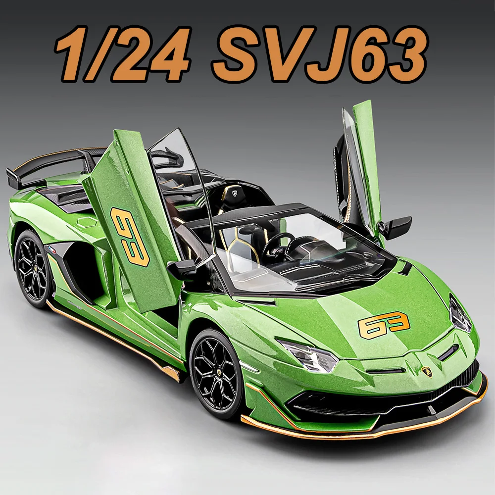 1:24 Lambor SVJ63 Revuelto Alloy Sports Car Diecast Model Toys Doors Opened with Rubber Tire Pull Back Vehices Collect Ornaments
1:24 Lambor SVJ63 Revuelto Alloy Sports Car Diecast Model Toys Doors Opened with Rubber Tire Pull Back Vehices Collect Ornaments