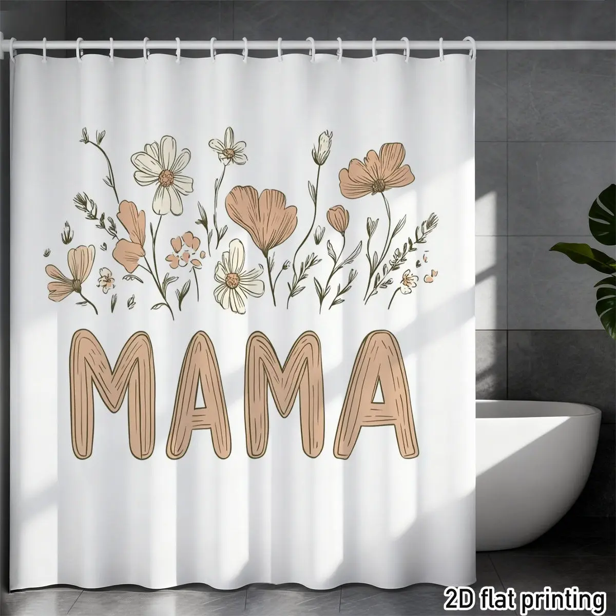 Shower Curtain Polyester "MAMA" Boho Floral Wildflower Sketch 2D Flat Waterproof Grommet Top Mom Gift Spring Decor
Shower Curtain Polyester "MAMA" Boho Floral Wildflower Sketch 2D Flat Waterproof Grommet Top Mom Gift Spring Decor