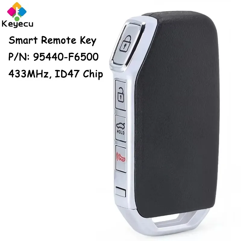 KEYECU Smart Remote Control Car Key With 4 Buttons 433MHz ID47 Chip for Kia 2020 Fob P/N: 95440-F6500
KEYECU Smart Remote Control Car Key With 4 Buttons 433MHz ID47 Chip for Kia 2020 Fob P/N: 95440-F6500