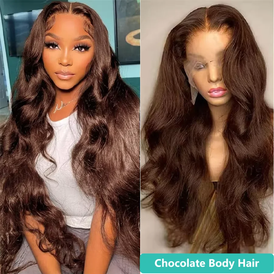 Chocolate Brown Body Wave 16-36 Inches Lace Front Wigs 13x4 13x6 HD Lace Front Human Hair Brazilian Colored Lace Frontal Wig
Chocolate Brown Body Wave 16-36 Inches Lace Front Wigs 13x4 13x6 HD Lace Front Human Hair Brazilian Colored Lace Frontal Wig