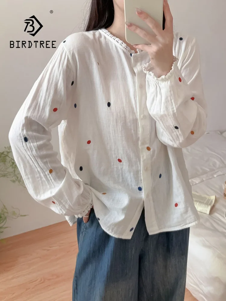 New 2026 Autumn Women Cotton Yarn Long Sleeve Shirt, Ruffled Dot Print, Mori Girl Versatile Commute Soft Loose Blouse T66888CC
New 2026 Autumn Women Cotton Yarn Long Sleeve Shirt, Ruffled Dot Print, Mori Girl Versatile Commute Soft Loose Blouse T66888CC