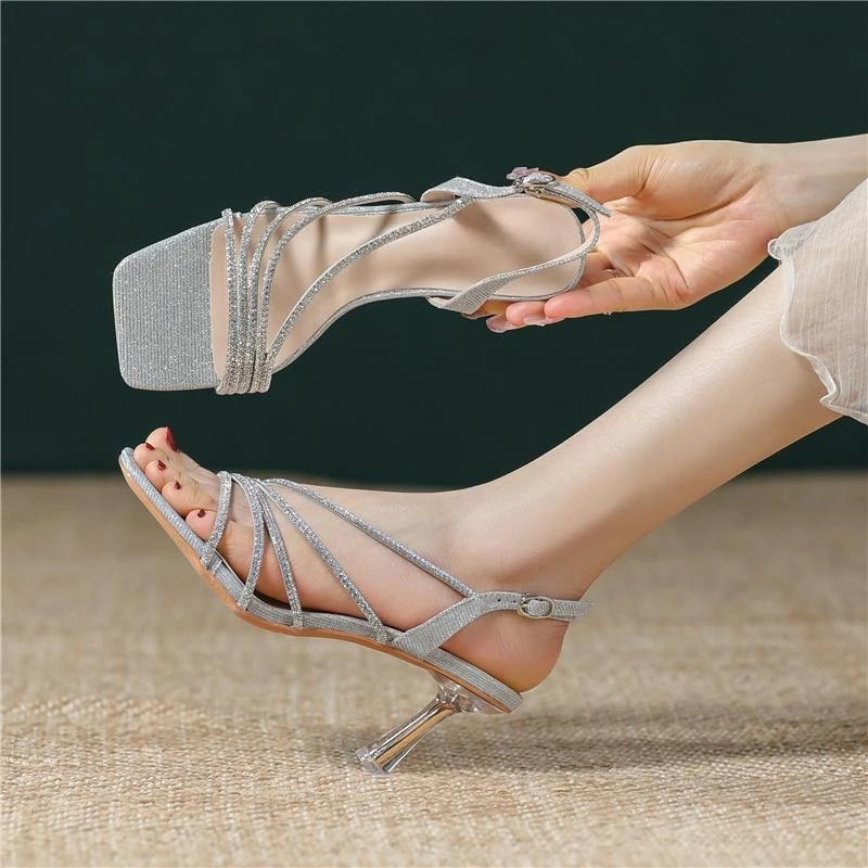 Niche Design Stiletto Sandals Women's Summer New Temperament Square Toe Open Toe Rhinestone Not Tiring Feet Versatile High Heels
Niche Design Stiletto Sandals Women's Summer New Temperament Square Toe Open Toe Rhinestone Not Tiring Feet Versatile High Heels